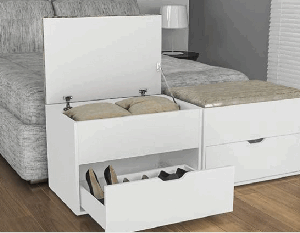 Techno Puff With Storage Cabinet And Shoe Rack